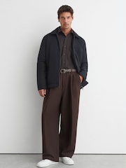 Reiss Navy Bernardi Technical Padded Zip-Through Jacket - Image 4 of 6