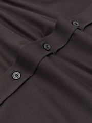 Reiss Dark Brown Monaco R-Flex Cotton-Blend Stretch Jersey Shirt Slim-Fit - Image 8 of 8