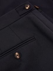 Reiss Navy Bold Classic Fit Wool Side-Adjuster Suit Trousers - Image 6 of 6