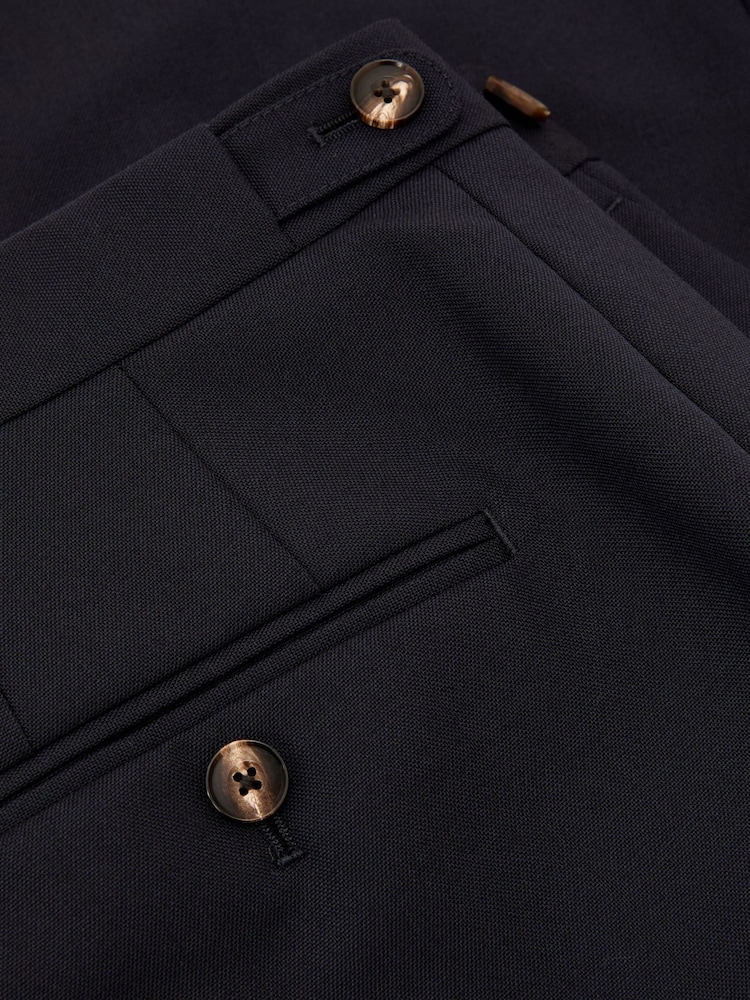 Reiss Navy Bold Classic Fit Wool Side-Adjuster Suit Trousers - Image 6 of 6 Reiss Navy Bold Classic Fit Wool Side-Adjuster Suit Trousers - Image 6 of 6