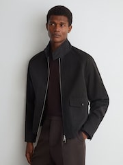 Atelier Cotton Blend Harrington Brown Jacket - Image 1 of 9