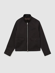 Atelier Cotton Blend Harrington Brown Jacket - Image 2 of 9