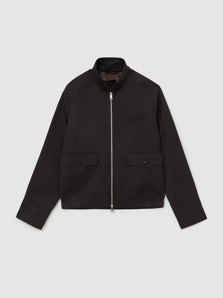 Atelier Cotton Blend Harrington Brown Jacket - Image 2 of 9