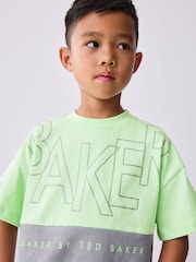 Baker by Ted Baker Green/Grey Colourblock T-Shirt and Shorts Set - Image 4 of 11
