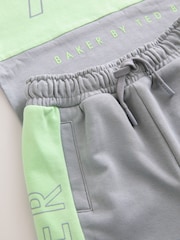 Baker by Ted Baker Green/Grey Colourblock T-Shirt and Shorts Set - Image 9 of 11