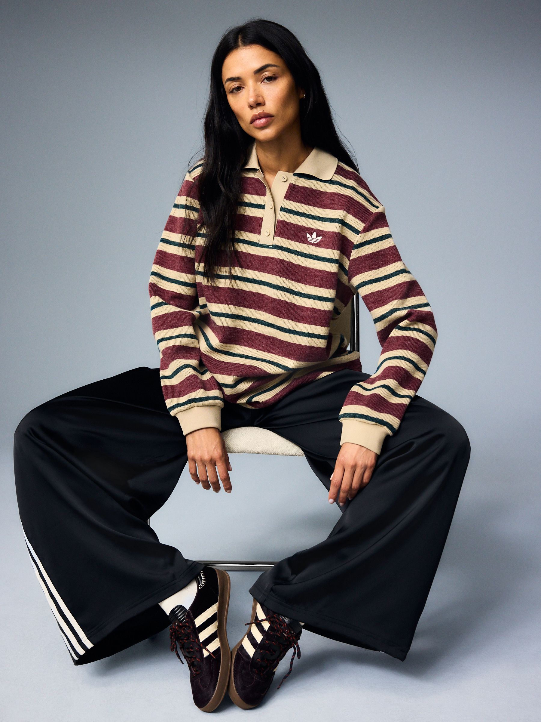 Buy adidas Originals Red Stripe Knitted Polo Top from Next USA