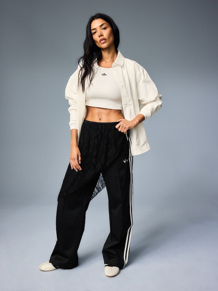 adidas Originals Black Lace 2 in1 Firebird Loose Trousers - Image 1 of 9 adidas Originals Black Lace 2 in1 Firebird Loose Trousers - Image 1 of 9
