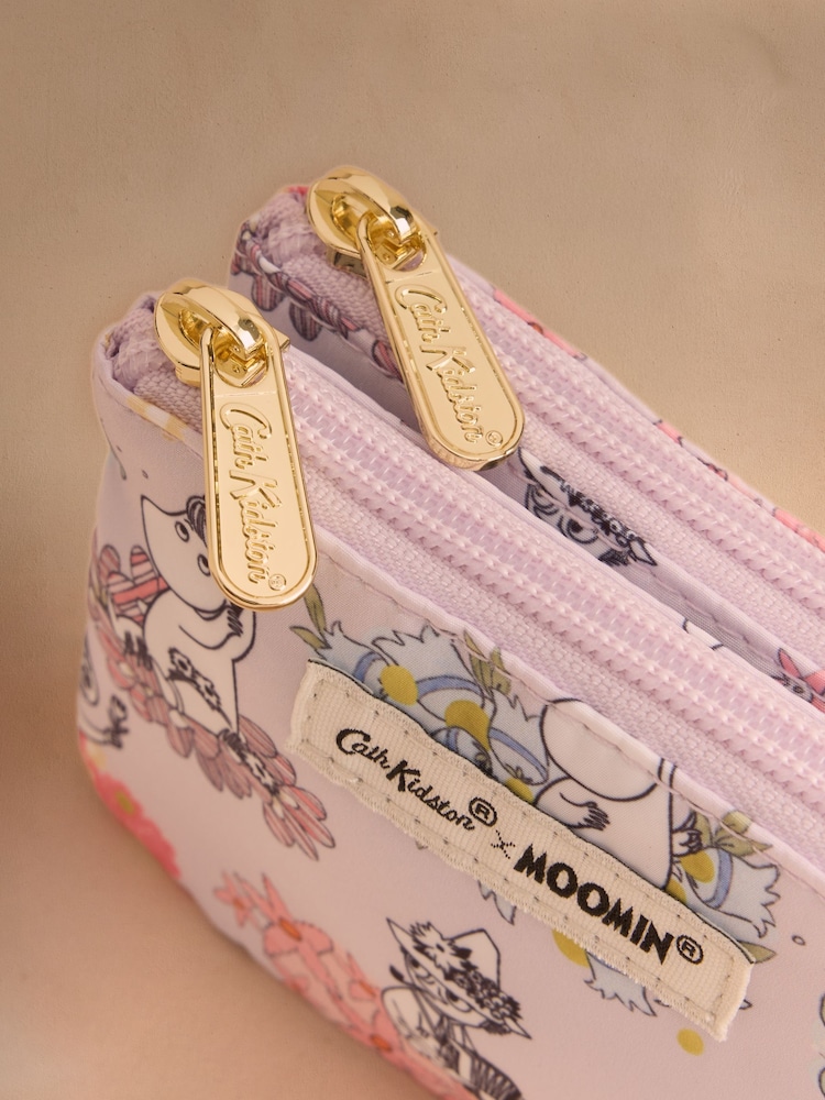 Cath Kidston Light Blue Moomin Flower Clouds Double Zip Purse - Image 2 of 4