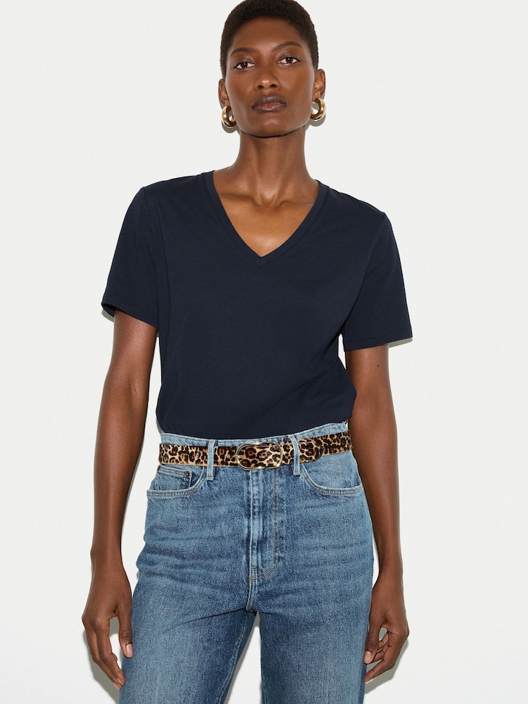 Jigsaw Blue Supima Cotton V-Neck T-Shirt - Image 1 of 5