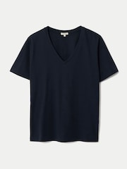 Jigsaw Blue Supima Cotton V-Neck T-Shirt - Image 5 of 5