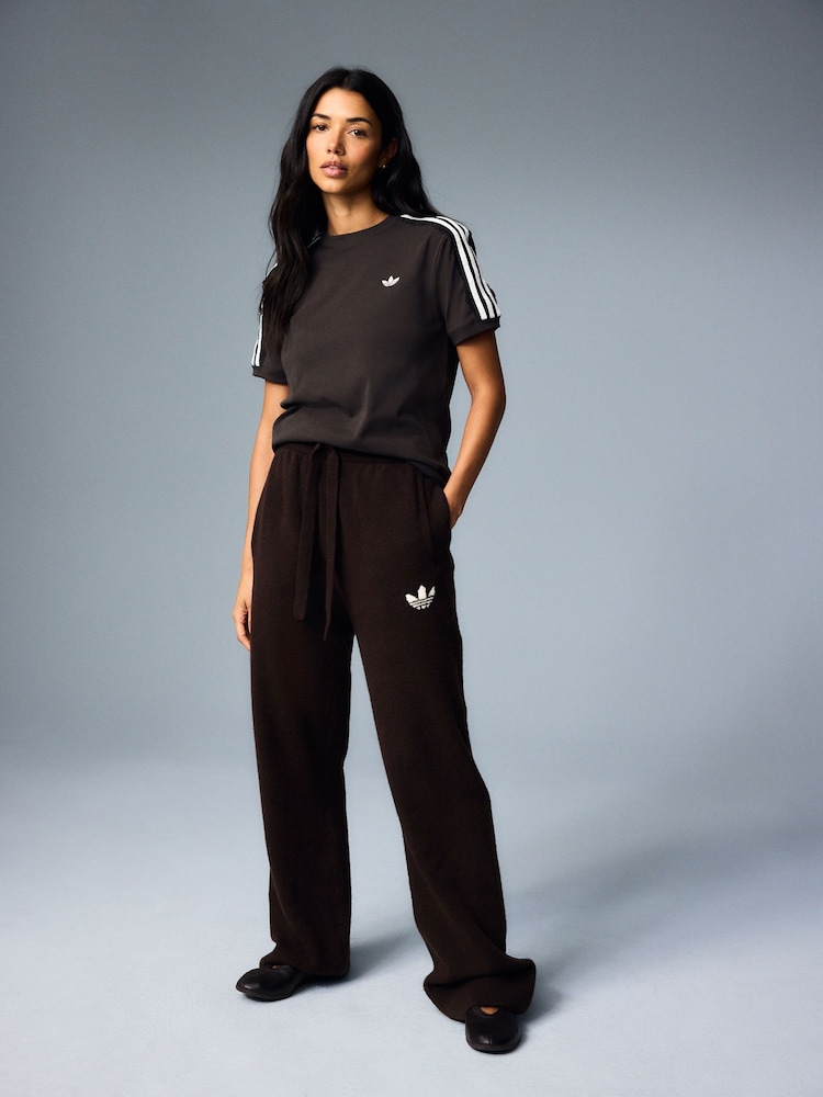 adidas Originals Brown Lace 3-Stripes T-Shirt - Image 2 of 6 adidas Originals Brown Lace 3-Stripes T-Shirt - Image 2 of 6