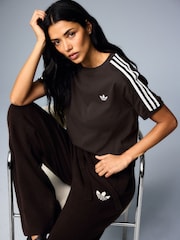 adidas Originals Brown Lace 3-Stripes T-Shirt - Image 3 of 6