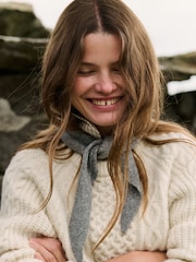 The Set 2 Pack Skinny Neck Scarfs Grey/Chocolate Brown - Image 2 of 9