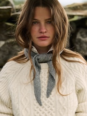The Set 2 Pack Skinny Neck Scarfs Grey/Chocolate Brown - Image 3 of 9