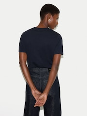 Jigsaw Navy Supima Cotton Crew Neck T-Shirt - Image 4 of 5