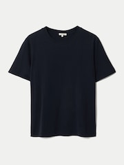 Jigsaw Navy Supima Cotton Crew Neck T-Shirt - Image 5 of 5