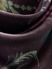 Plum Purple Long Sleeved Kew Gardens Floral Cowl Neck Drape Top - Image 2 of 3