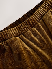 មាស - Wide Leg Floral Embossed Trousers - រូបភាព 7 នៃ 7