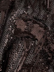 Chocolate Brown Long Sleeved Sequin Tassel Top - Image 8 of 8