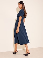 Friends Like These Navy Blue Petite Military Midi Dress - Image 4 of 5
