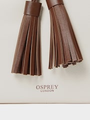 Osprey London Cream The Classic Savanna Leather Crossbody Bag - Image 4 of 5