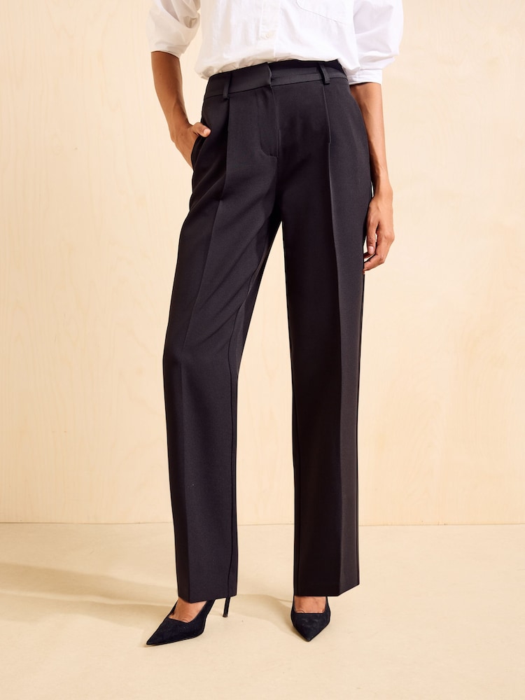 Friends Like These X Mollie King Black Premium Tuxe Tapered Trousers - Image 2 of 6