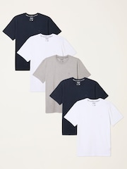 FatFace White 5 Pack Short Sleeve T-Shirts - Image 1 of 8