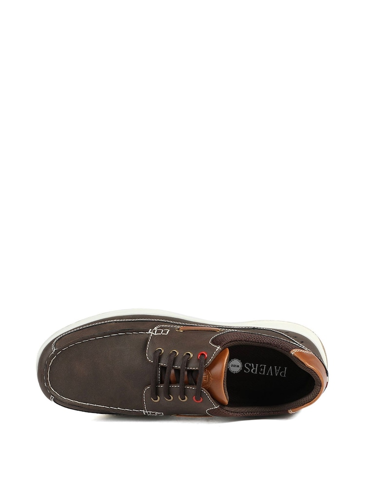 Pavers Brown Wide Fit Lightweight Lace Up Shoes - Image 6 of 6 Pavers Brown Wide Fit Lightweight Lace Up Shoes - Image 6 of 6