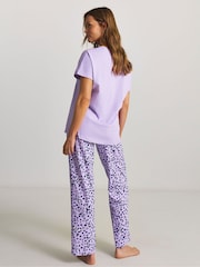 JD Williams Purple Animal Print Pyjamas Set - Image 2 of 4