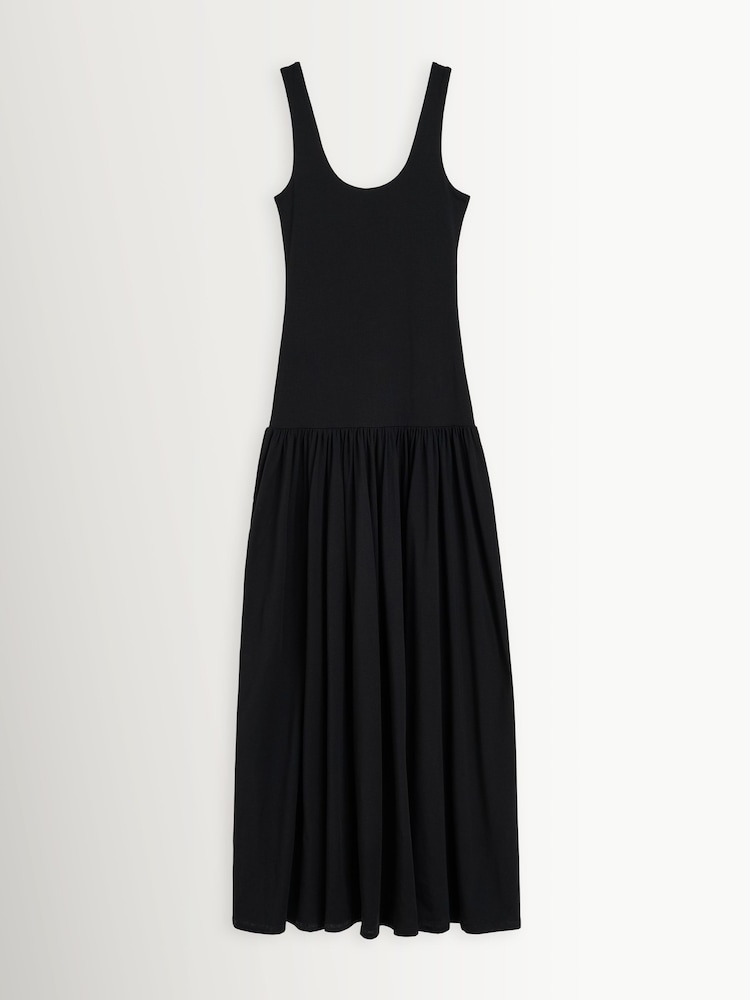 By Malene Birger Black Marcielle Jersey Stretch Pleated Maxi Dress - Image 1 of 1