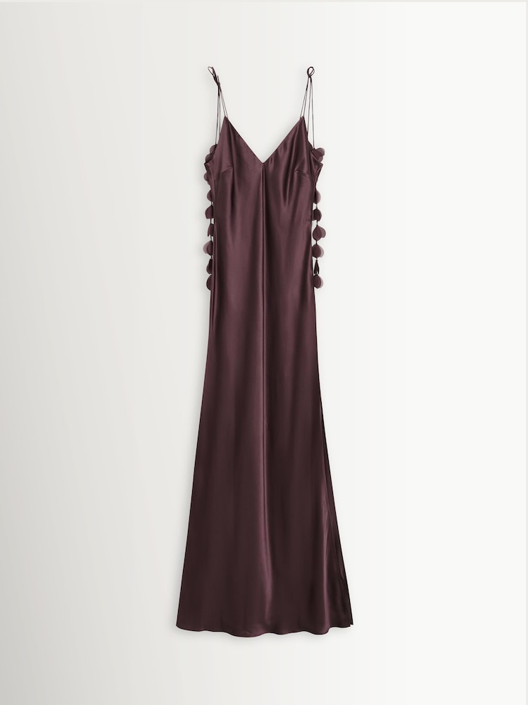 By Malene Birger Purple Pascale Silk Maxi Slip Dress with Petal Detailing - Image 4 of 4 By Malene Birger Purple Pascale Silk Maxi Slip Dress with Petal Detailing - Image 4 of 4
