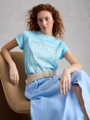 White Stuff Blue Gina Graphic T-Shirt - Image 1 of 6