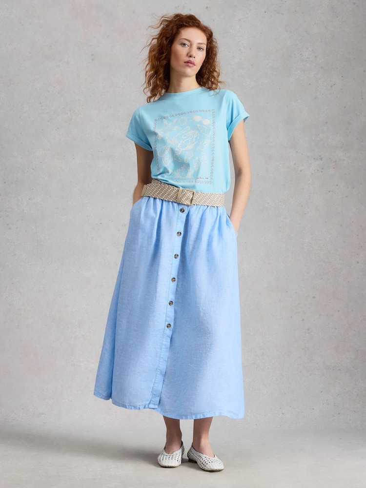 White Stuff Blue Gina Graphic T-Shirt - Image 2 of 6