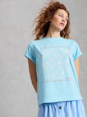 White Stuff Blue Gina Graphic T-Shirt - Image 4 of 6