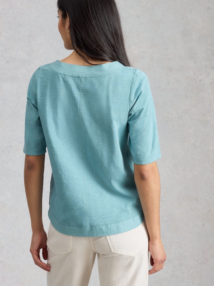 White Stuff Green Weaver Broderie T-Shirt - Image 2 of 6 White Stuff Green Weaver Broderie T-Shirt - Image 2 of 6