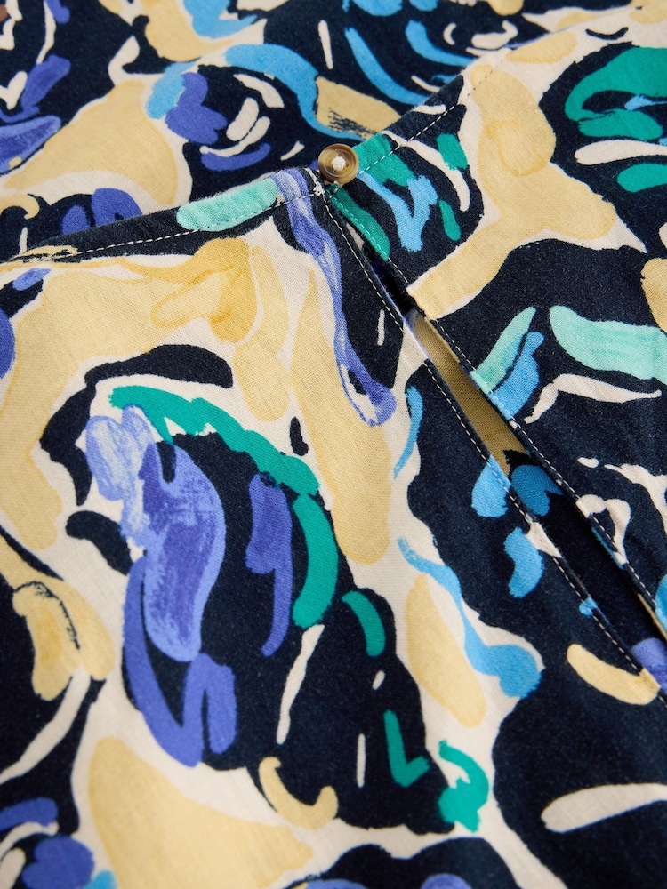 White Stuff Blue Fern Linen Blend Dress - Image 6 of 6