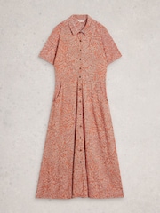 White Stuff Red Rua Jersey Shirt Dress - Image 5 of 6