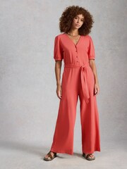 White Stuff Pink Isabella Jersey Jumpsuit - Image 3 of 6