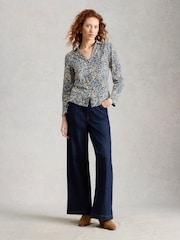 White Stuff Navy Annie Jersey Shirt - Image 3 of 6