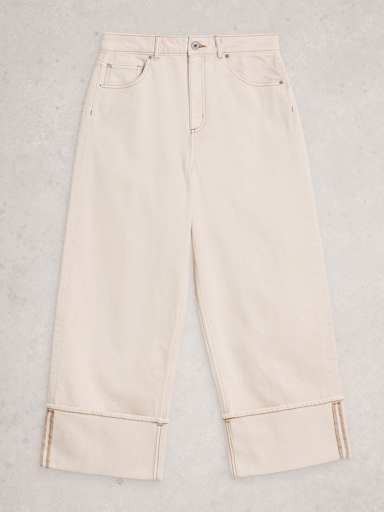 White Stuff Natural Bailey Straight Turn Up Jeans - Image 6 of 6