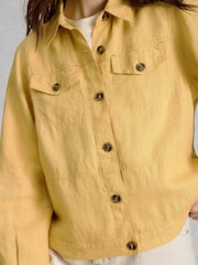 White Stuff Yellow Camille Linen Jacket - Image 4 of 6