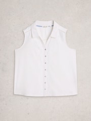 White Stuff White Amy Emb Sleeveless Shirt - Image 5 of 6