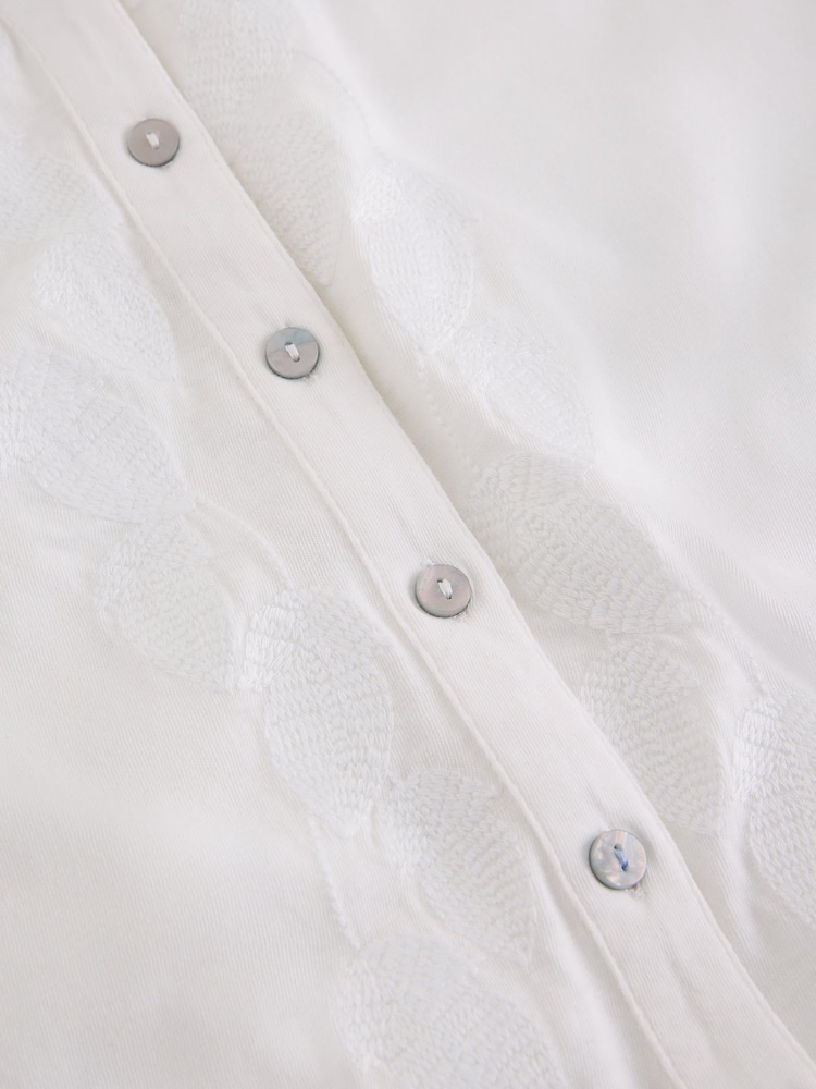 White Stuff White Amy Emb Sleeveless Shirt - Image 6 of 6