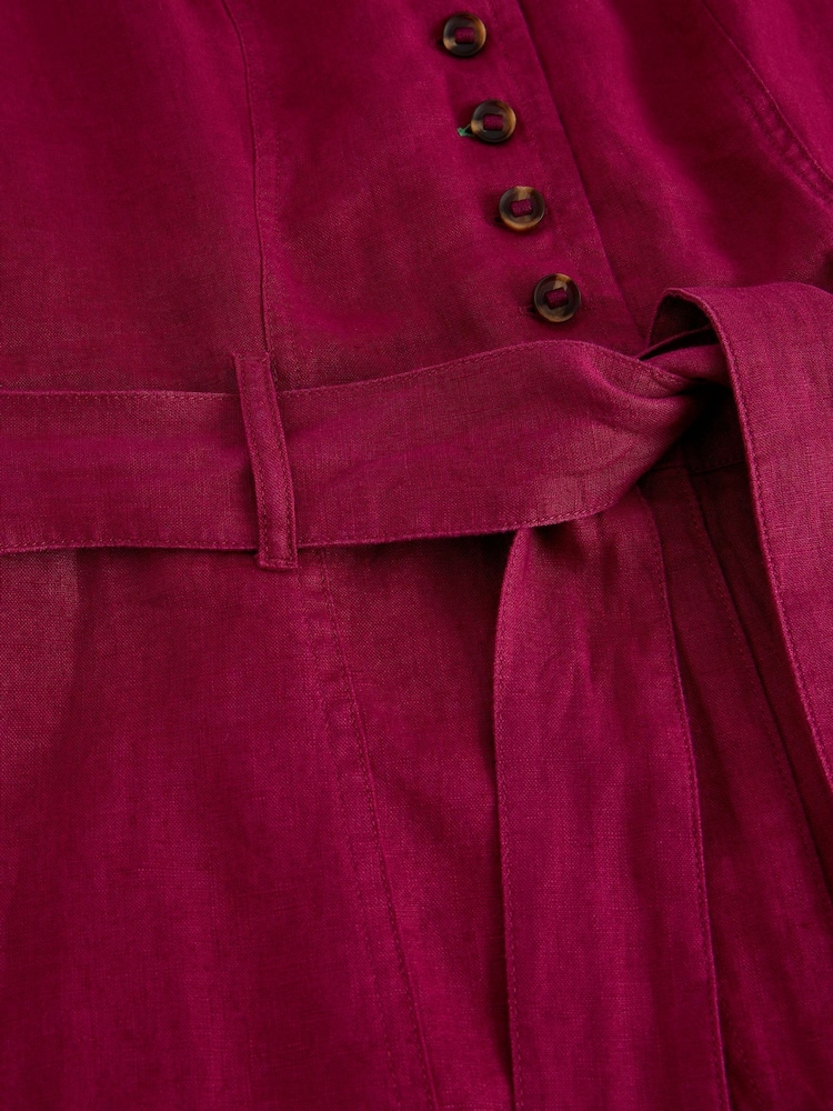 White Stuff Pink Betty Linen Jumpsuit - Image 6 of 6