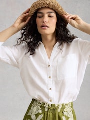 White Stuff White Sadie Linen Boyfriend Shirt - Image 1 of 6