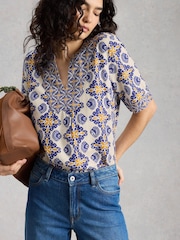 White Stuff Ash Lin Blend Topp - Bilde 4 av 6