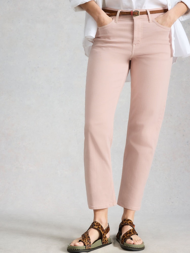 White Stuff Pink Blake Straight Crop Jeans - Image 1 of 6 White Stuff Pink Blake Straight Crop Jeans - Image 1 of 6
