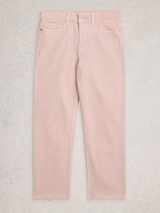 White Stuff Pink Blake Straight Crop Jeans - Image 5 of 6