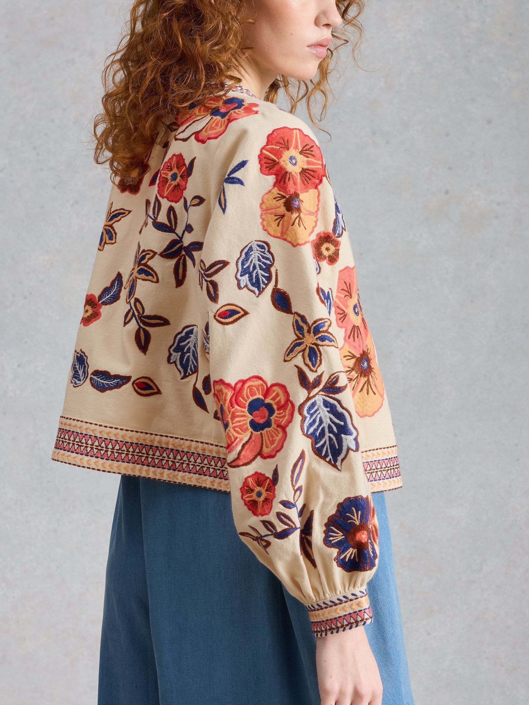 Buy White Stuff Pink Jolie Embroidered Jacket from the Next UK