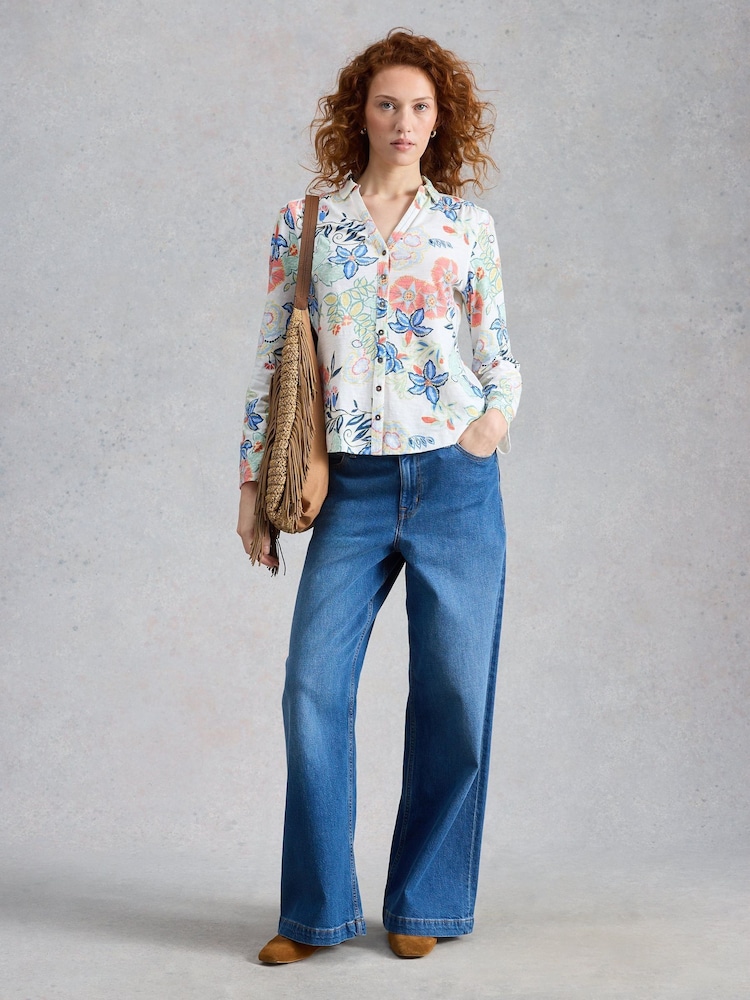 White Stuff White Annie Jersey Shirt - Image 2 of 6 White Stuff White Annie Jersey Shirt - Image 2 of 6